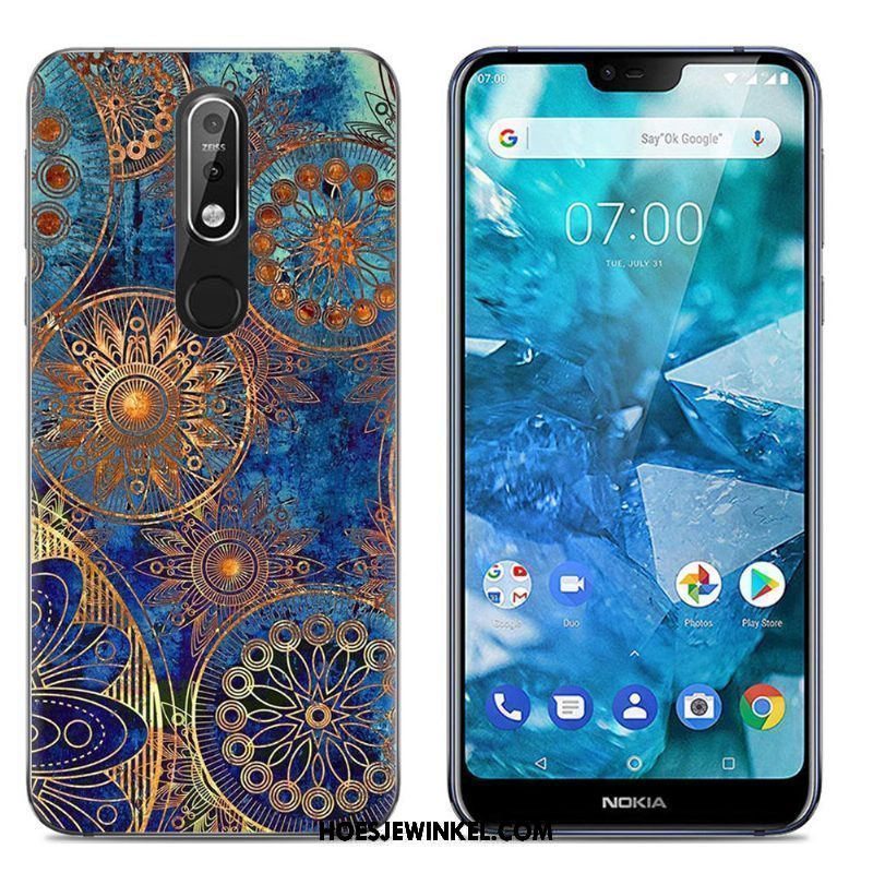 Nokia 7.1 Hoesje Scheppend Spotprent Trend, Nokia 7.1 Hoesje Siliconen Mobiele Telefoon