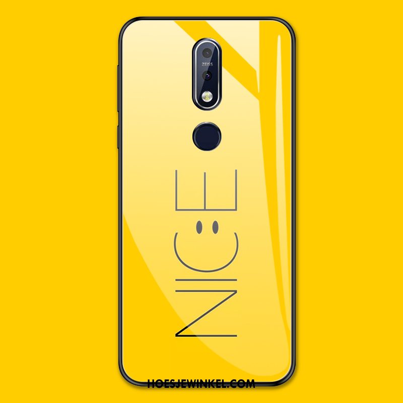 Nokia 7.1 Hoesje Trend All Inclusive Hoes, Nokia 7.1 Hoesje Glas Eenvoudige