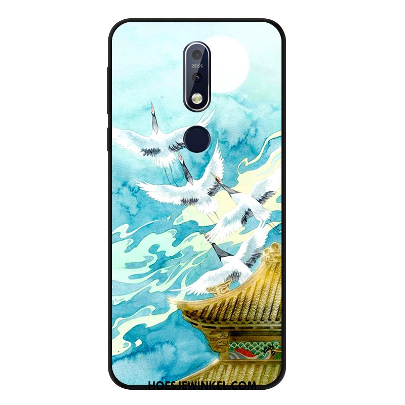 Nokia 7.1 Hoesje Zacht Bescherming Zwart, Nokia 7.1 Hoesje Mobiele Telefoon Anti-fall