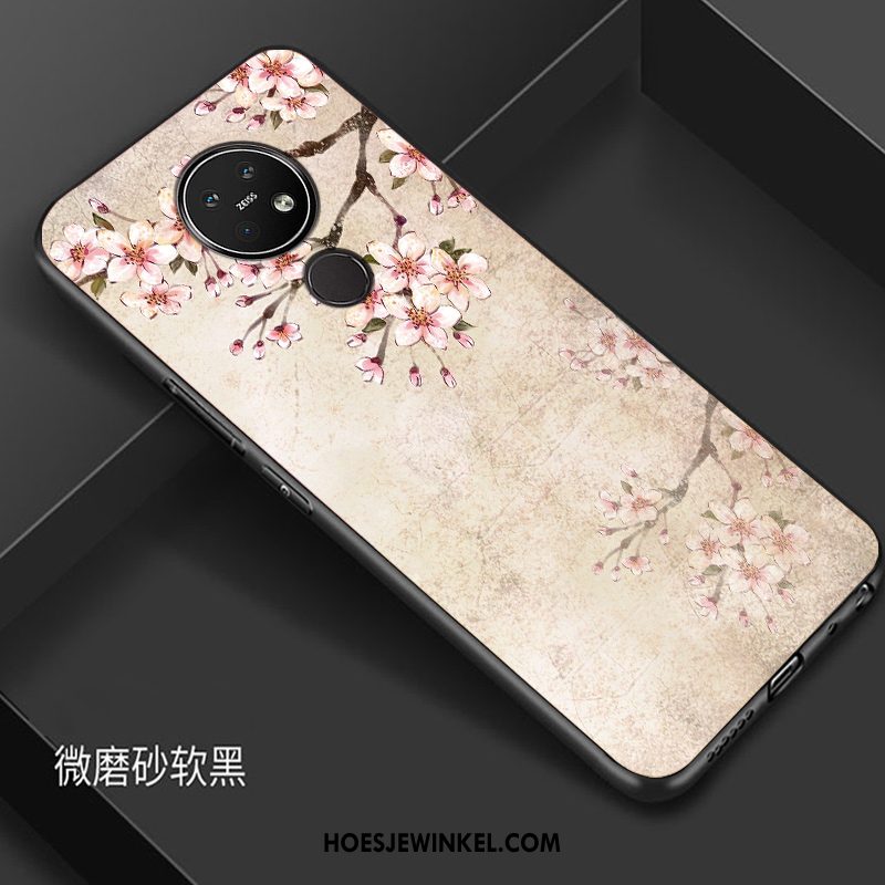 Nokia 7.2 Hoesje All Inclusive Eenvoudige Zacht, Nokia 7.2 Hoesje Chinese Stijl Siliconen Beige