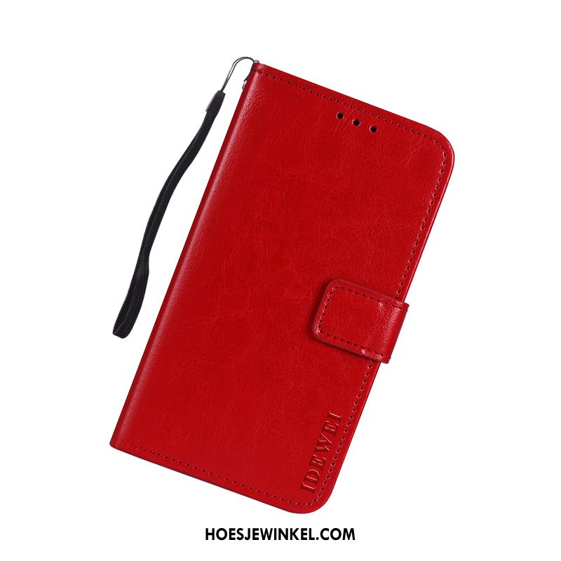 Nokia 7.2 Hoesje Leren Etui Bescherming Portemonnee, Nokia 7.2 Hoesje Hoes Rood