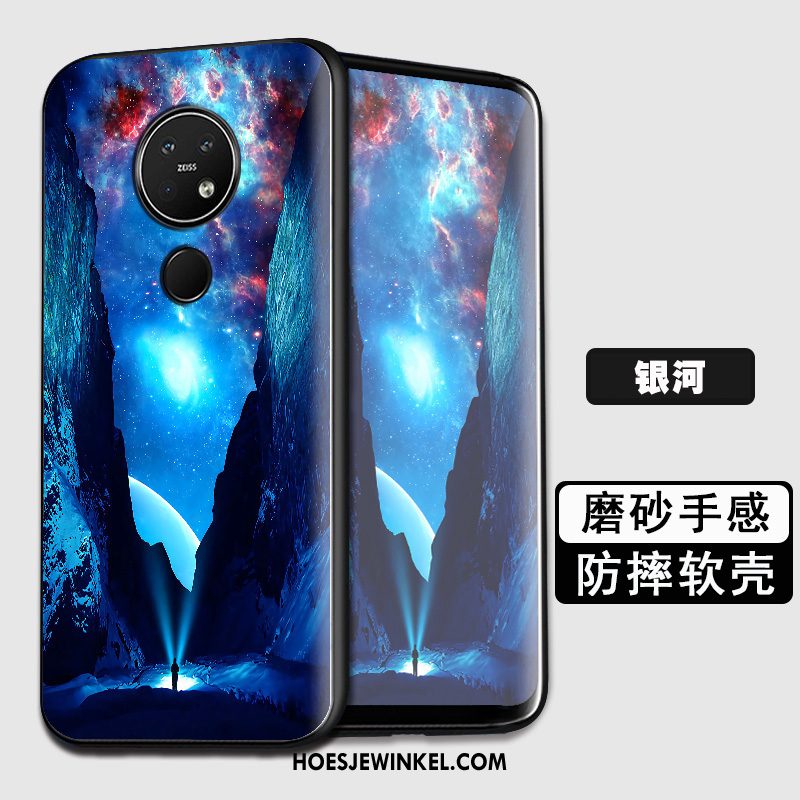 Nokia 7.2 Hoesje Mobiele Telefoon Blauw All Inclusive, Nokia 7.2 Hoesje Schrobben Persoonlijk