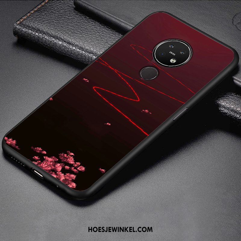 Nokia 7.2 Hoesje Rood Spotprent Scheppend, Nokia 7.2 Hoesje Zacht Hoes