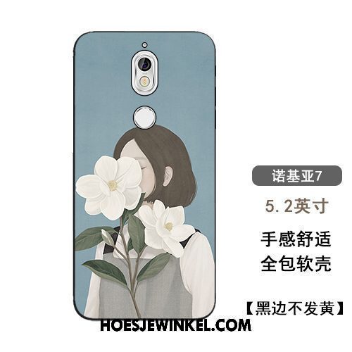 Nokia 7 Hoesje Zacht Bloemen Hanger, Nokia 7 Hoesje Anti-fall Kunst