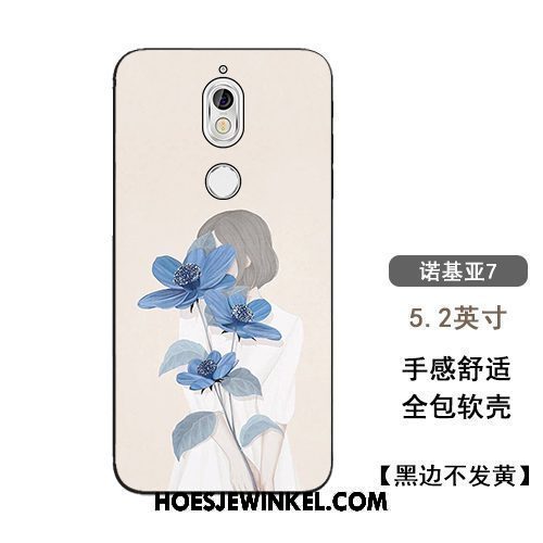 Nokia 7 Hoesje Zacht Bloemen Hanger, Nokia 7 Hoesje Anti-fall Kunst