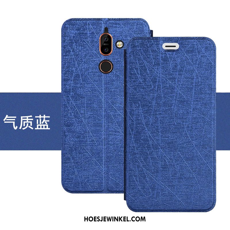 Nokia 7 Plus Hoesje All Inclusive Leren Etui Hoes, Nokia 7 Plus Hoesje Bescherming Anti-fall