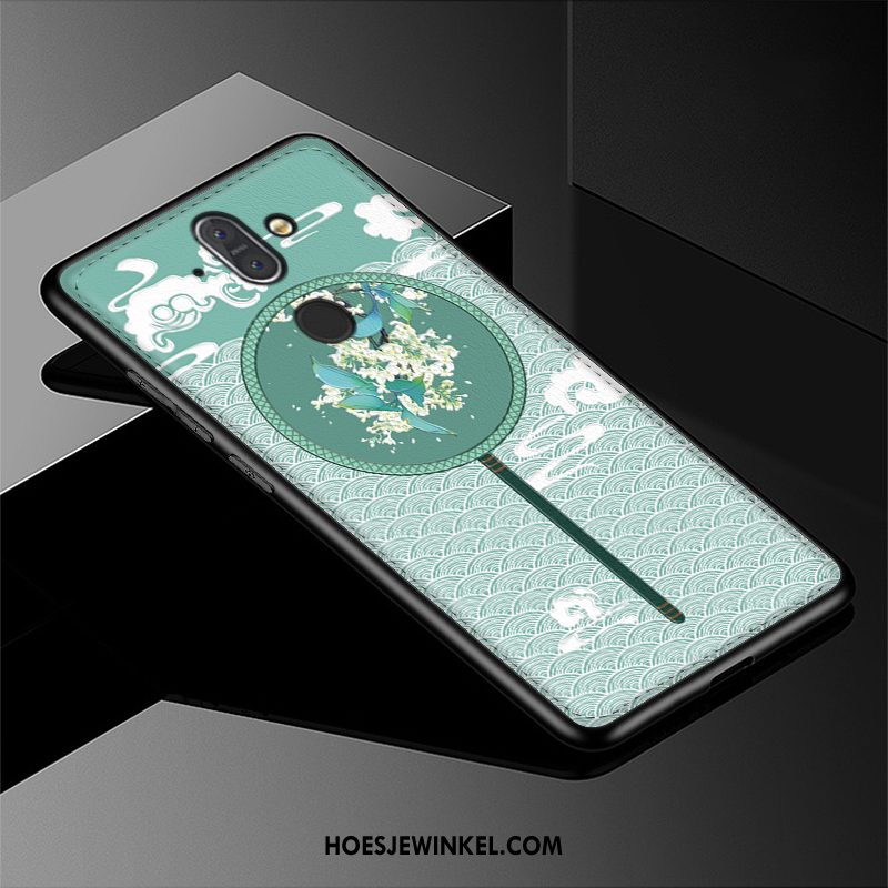 Nokia 7 Plus Hoesje Anti-fall Chinese Stijl Patroon, Nokia 7 Plus Hoesje Mobiele Telefoon Groen