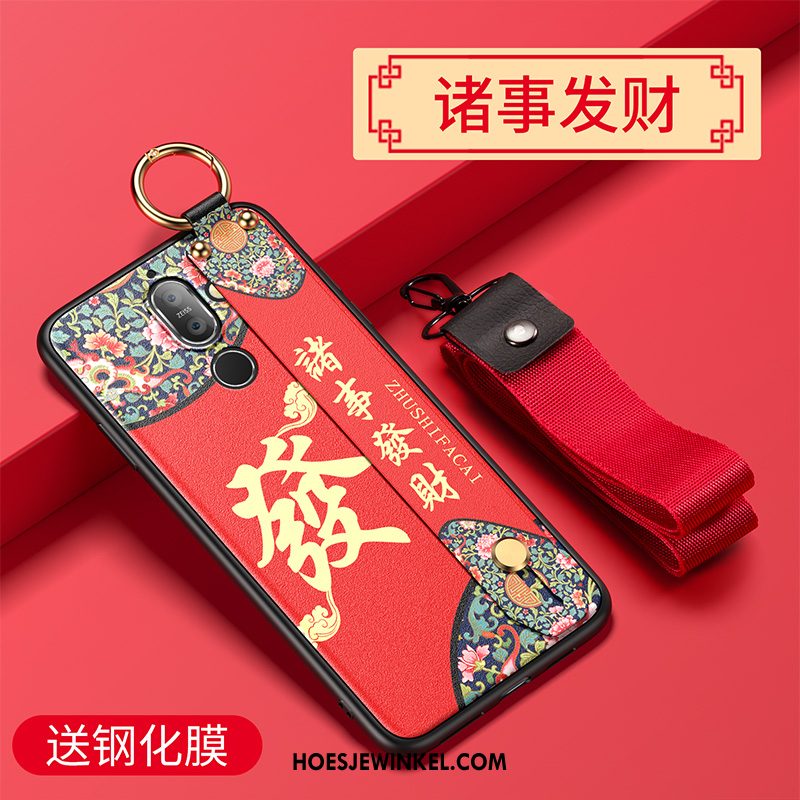 Nokia 7 Plus Hoesje Anti-fall Hoes Bescherming, Nokia 7 Plus Hoesje Rood Trendy Merk