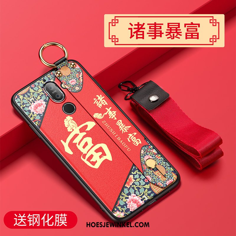 Nokia 7 Plus Hoesje Anti-fall Hoes Bescherming, Nokia 7 Plus Hoesje Rood Trendy Merk