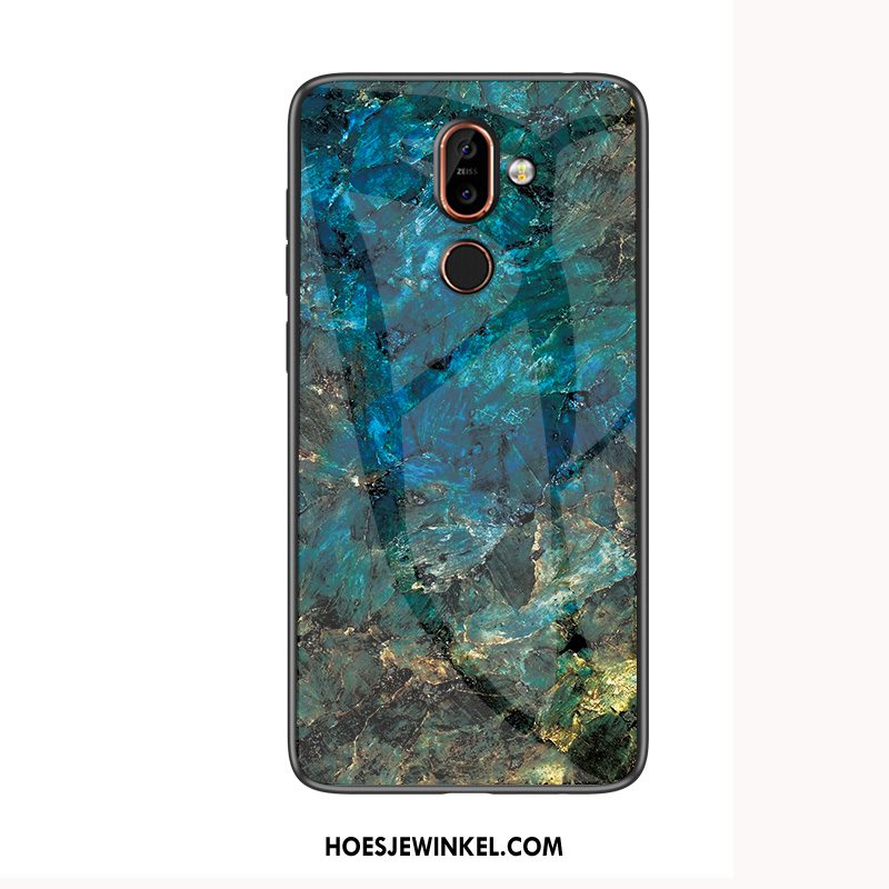 Nokia 7 Plus Hoesje Anti-fall Lovers Trend, Nokia 7 Plus Hoesje Patroon Groen