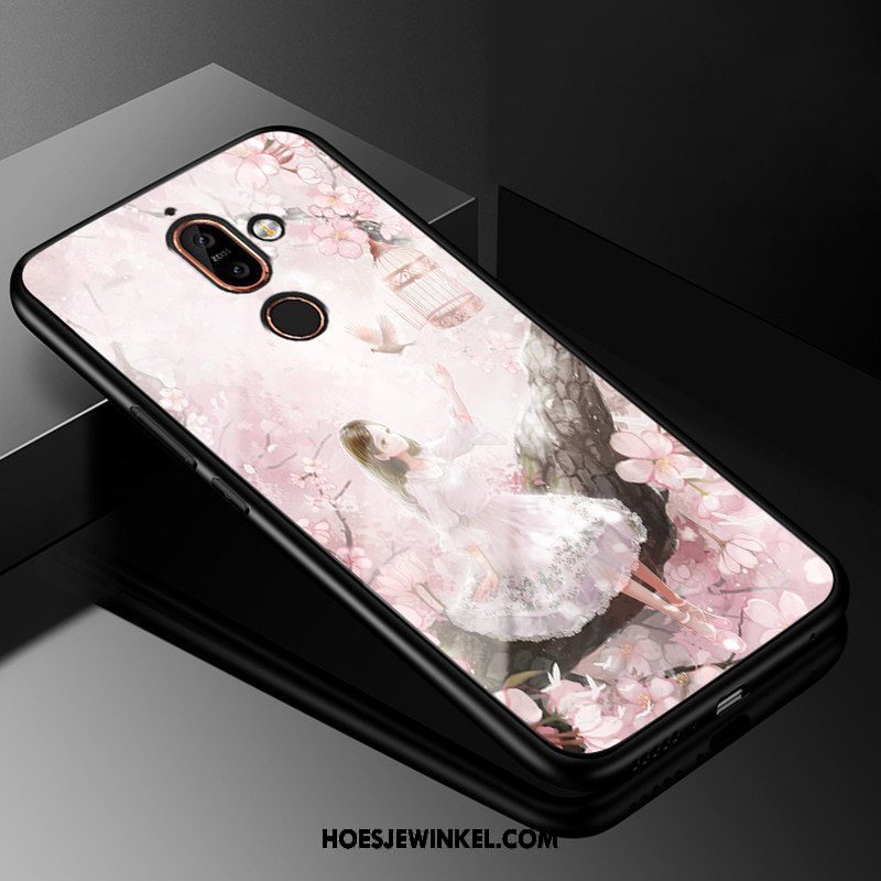 Nokia 7 Plus Hoesje Bescherming Grappig Mode, Nokia 7 Plus Hoesje Glas Kunst