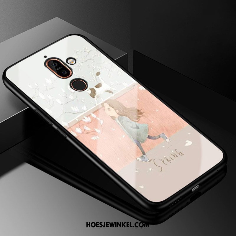 Nokia 7 Plus Hoesje Bescherming Grappig Mode, Nokia 7 Plus Hoesje Glas Kunst