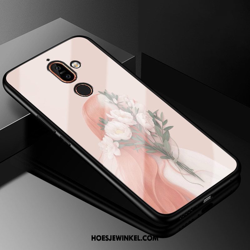 Nokia 7 Plus Hoesje Bescherming Grappig Mode, Nokia 7 Plus Hoesje Glas Kunst