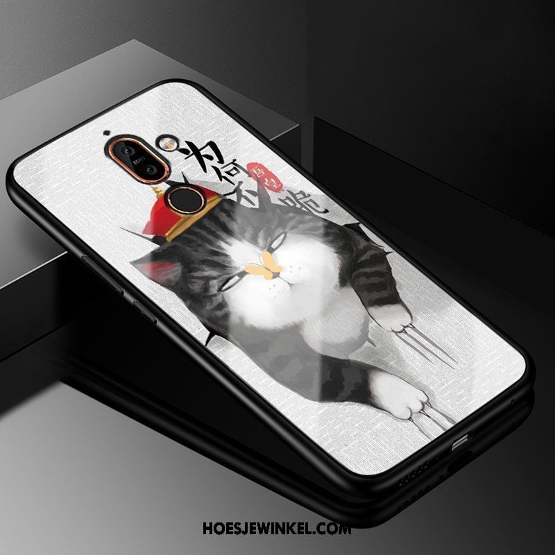 Nokia 7 Plus Hoesje Bescherming Grappig Mode, Nokia 7 Plus Hoesje Glas Kunst