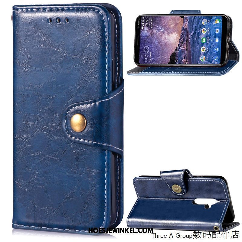 Nokia 7 Plus Hoesje Folio Hoes Vintage, Nokia 7 Plus Hoesje All Inclusive Zacht