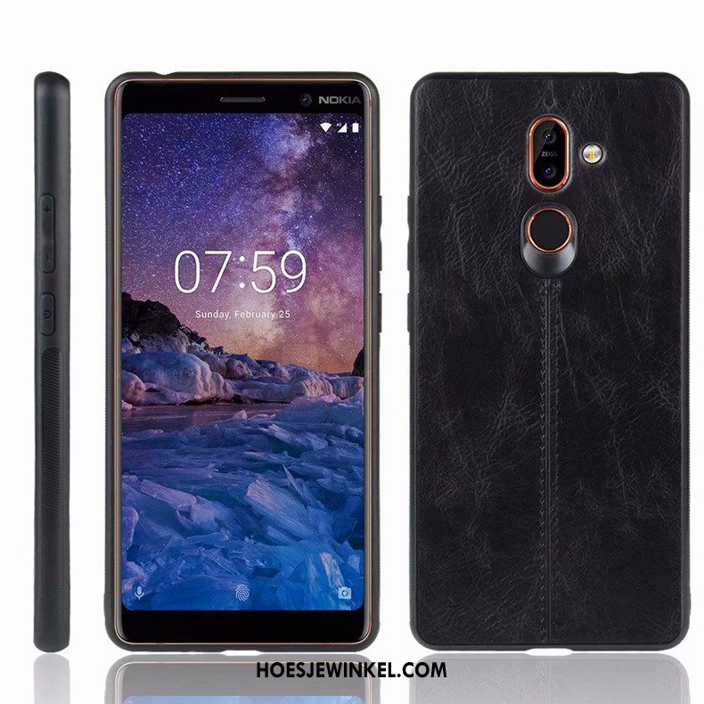 Nokia 7 Plus Hoesje Hoes Blauw Mobiele Telefoon, Nokia 7 Plus Hoesje Anti-fall Bescherming