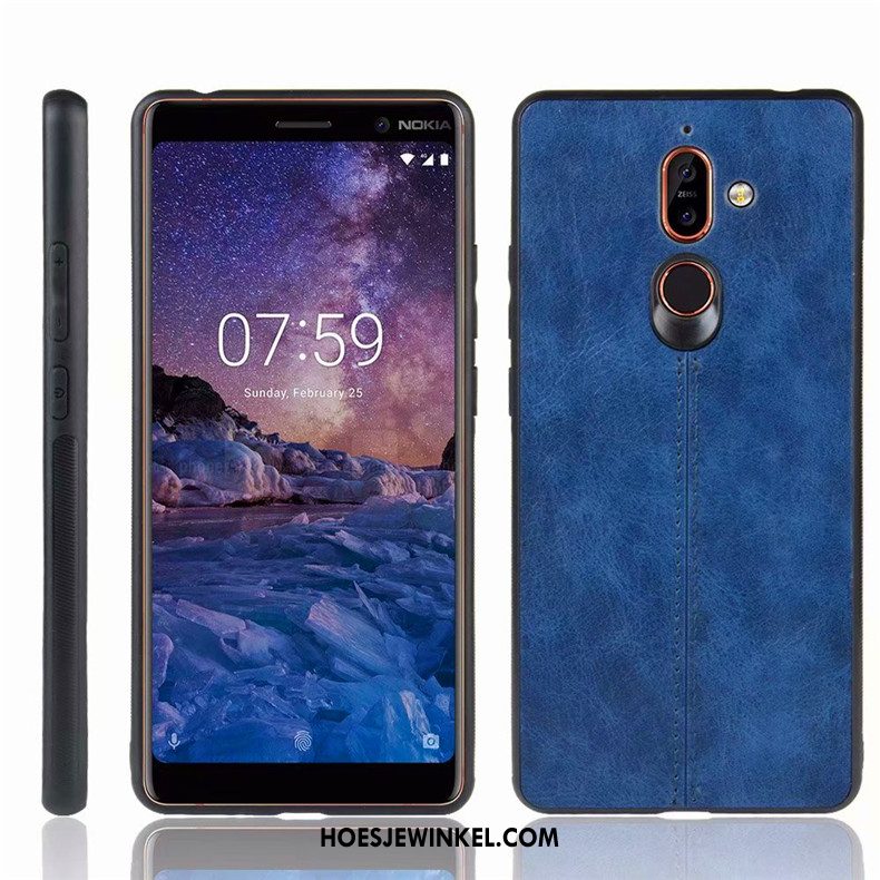 Nokia 7 Plus Hoesje Hoes Blauw Mobiele Telefoon, Nokia 7 Plus Hoesje Anti-fall Bescherming