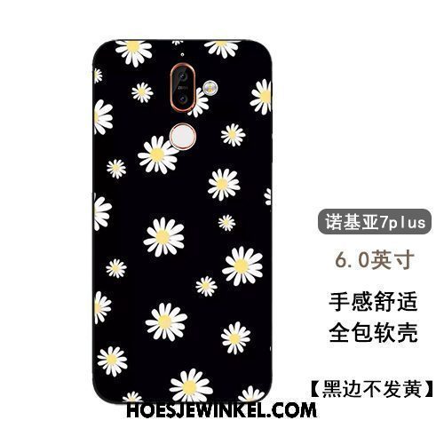 Nokia 7 Plus Hoesje Hoes Mobiele Telefoon Bescherming, Nokia 7 Plus Hoesje Bloemen Madeliefjes