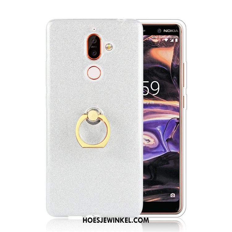 Nokia 7 Plus Hoesje Mobiele Telefoon Eenvoudige Bedrijf, Nokia 7 Plus Hoesje Scheppend Ring