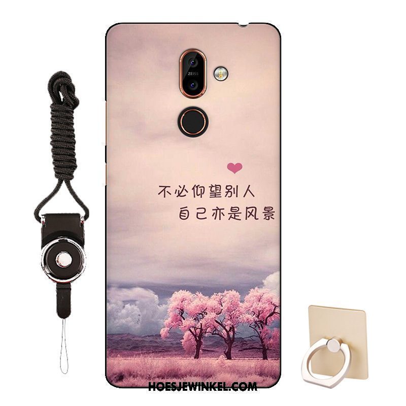 Nokia 7 Plus Hoesje Roze Spotprent Pas, Nokia 7 Plus Hoesje Anti-fall Patroon