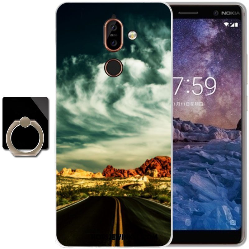 Nokia 7 Plus Hoesje Spotprent All Inclusive Hoes, Nokia 7 Plus Hoesje Groen Zacht