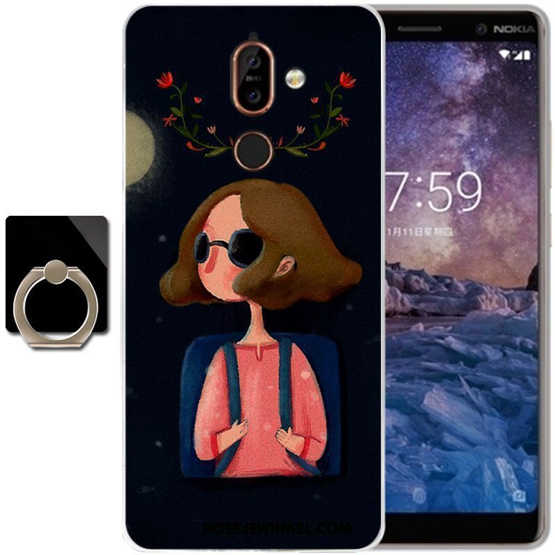 Nokia 7 Plus Hoesje Spotprent All Inclusive Hoes, Nokia 7 Plus Hoesje Groen Zacht