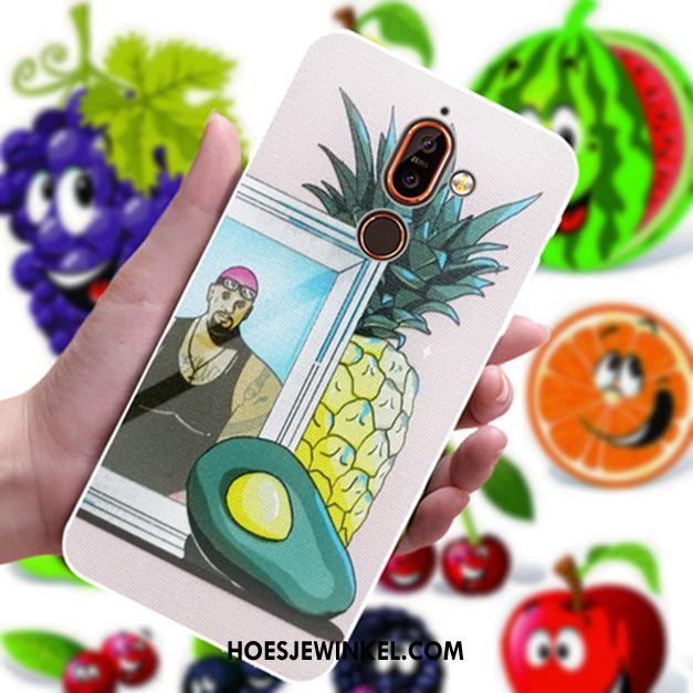 Nokia 7 Plus Hoesje Spotprent Pas Lovers, Nokia 7 Plus Hoesje Geel Mooie
