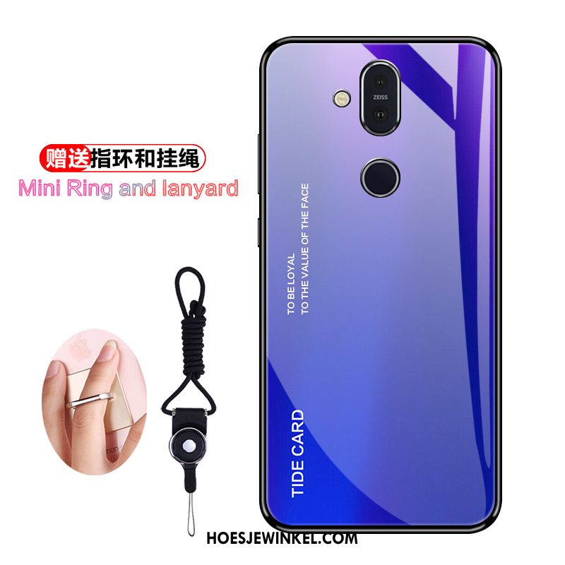 Nokia 8.1 Hoesje Hoes Mobiele Telefoon Bescherming, Nokia 8.1 Hoesje Purper Trend