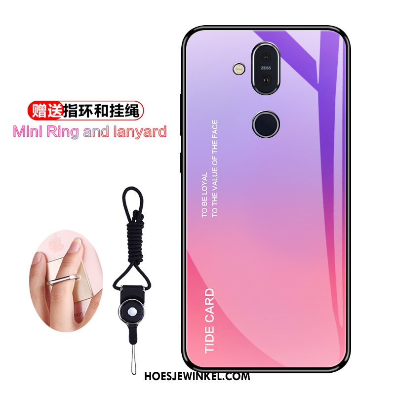 Nokia 8.1 Hoesje Hoes Mobiele Telefoon Bescherming, Nokia 8.1 Hoesje Purper Trend