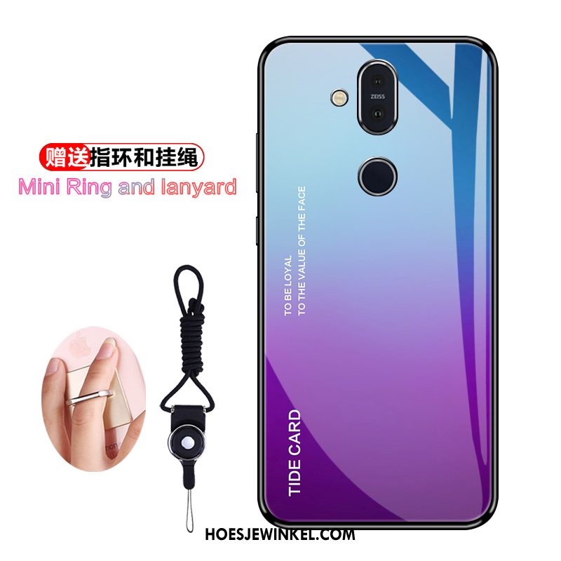 Nokia 8.1 Hoesje Hoes Mobiele Telefoon Bescherming, Nokia 8.1 Hoesje Purper Trend