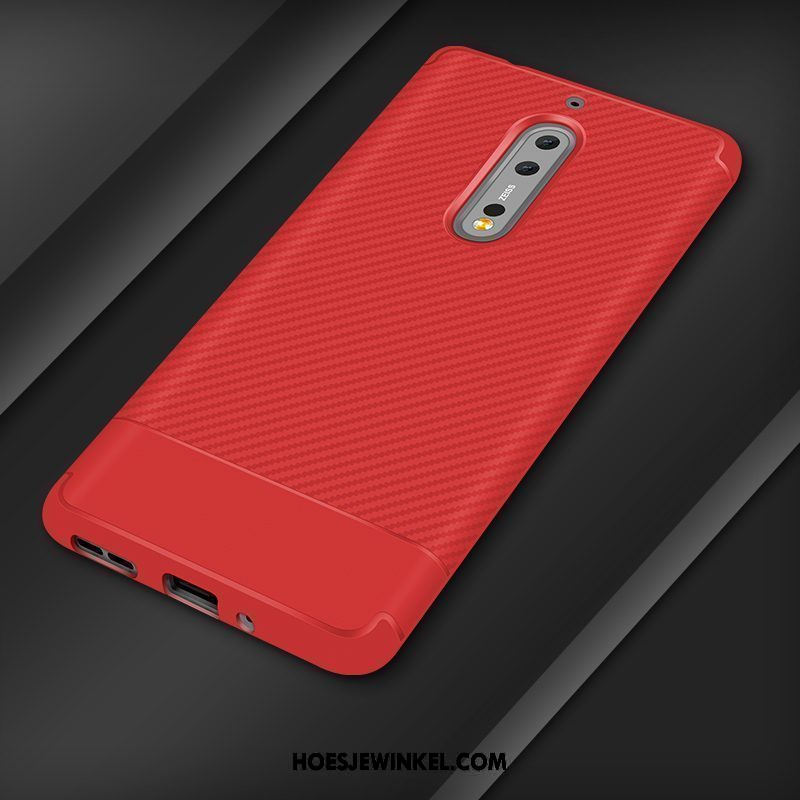 Nokia 8 Hoesje Rood Mobiele Telefoon Siliconen, Nokia 8 Hoesje All Inclusive Anti-fall