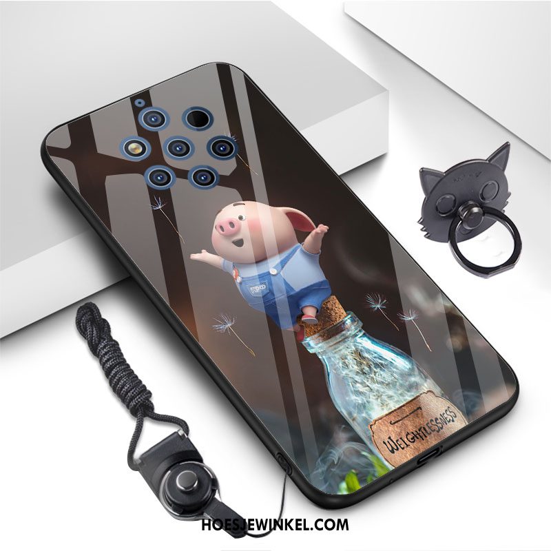 Nokia 9 Pureview Hoesje Gehard Glas Anti-fall Zacht, Nokia 9 Pureview Hoesje Blauw Mooie