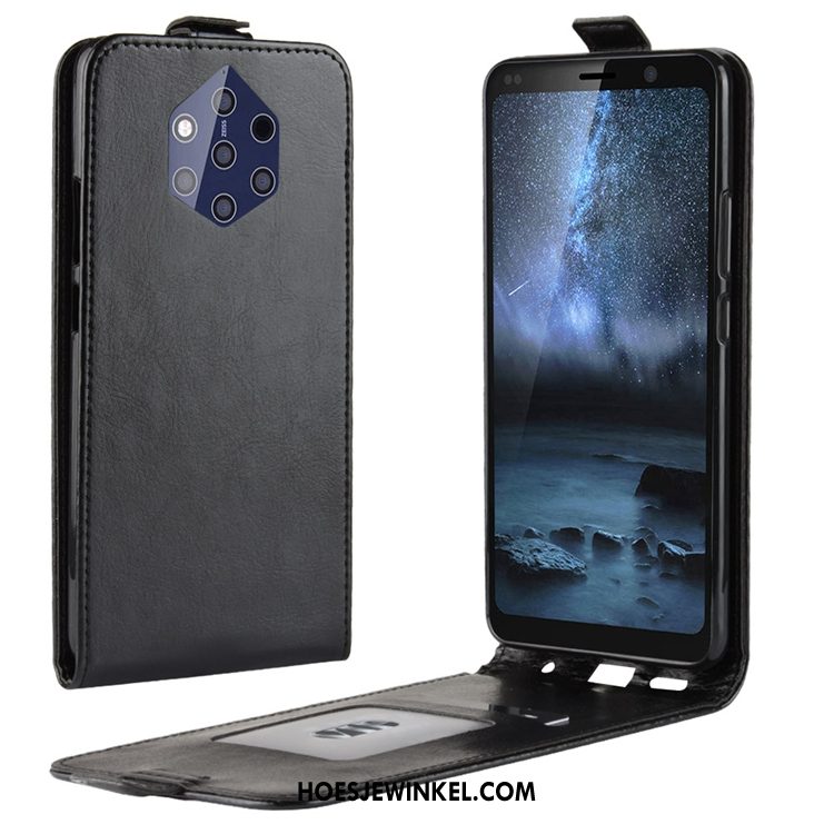 Nokia 9 Pureview Hoesje Kaart Folio Mobiele Telefoon, Nokia 9 Pureview Hoesje Leren Etui Braun