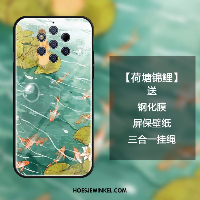 Nokia 9 Pureview Hoesje Wit Chinese Stijl Bescherming, Nokia 9 Pureview Hoesje Persoonlijk Glas