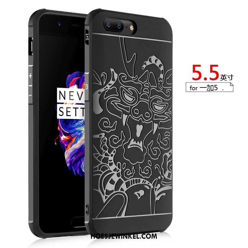 Oneplus 5 Hoesje All Inclusive Chinese Stijl Draak, Oneplus 5 Hoesje Net Red Anti-fall