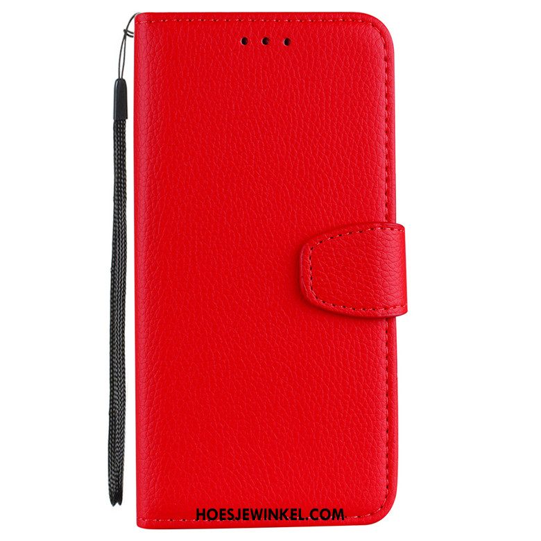 Oneplus 5 Hoesje Leren Etui Rood Mobiele Telefoon, Oneplus 5 Hoesje Dun Anti-fall