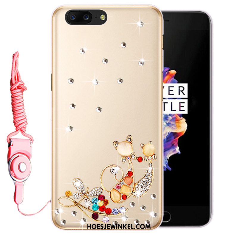 Oneplus 5 Hoesje Met Strass Bescherming Scheppend, Oneplus 5 Hoesje Siliconen Anti-fall