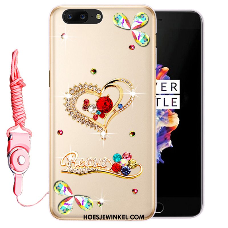 Oneplus 5 Hoesje Met Strass Bescherming Scheppend, Oneplus 5 Hoesje Siliconen Anti-fall