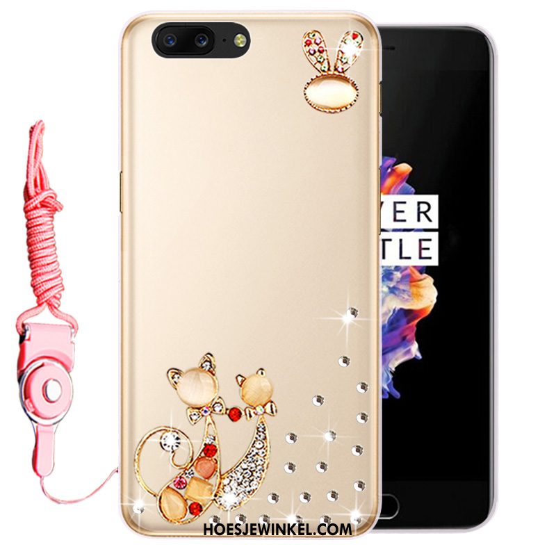 Oneplus 5 Hoesje Met Strass Bescherming Scheppend, Oneplus 5 Hoesje Siliconen Anti-fall