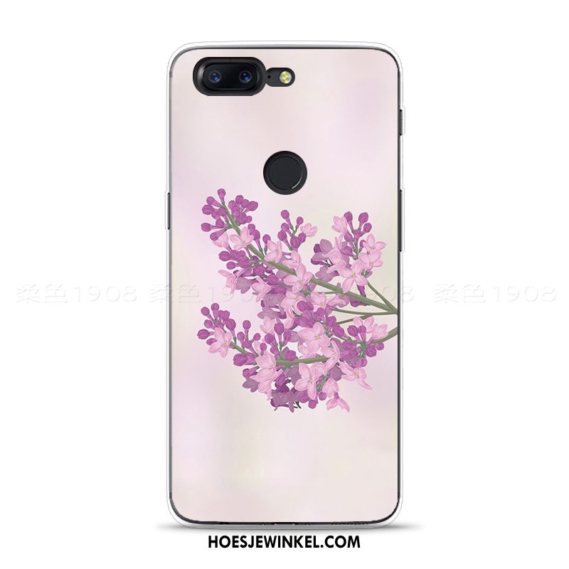 Oneplus 5t Hoesje Bloemen Vintage Groen, Oneplus 5t Hoesje Zacht Kunst