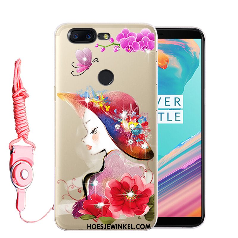 Oneplus 5t Hoesje Roze Mobiele Telefoon Bescherming, Oneplus 5t Hoesje Met Strass Zacht