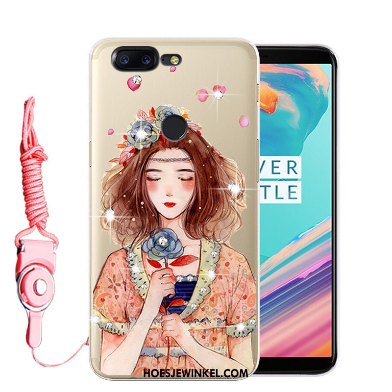 Oneplus 5t Hoesje Roze Mobiele Telefoon Bescherming, Oneplus 5t Hoesje Met Strass Zacht