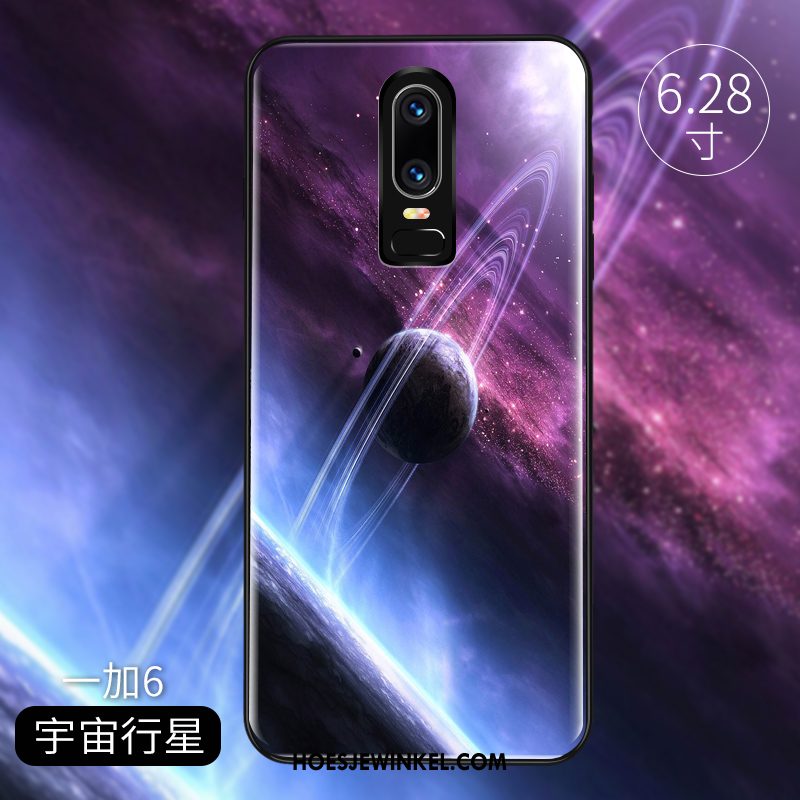 Oneplus 6 Hoesje Glas Hoes Schrobben, Oneplus 6 Hoesje Net Red Bescherming