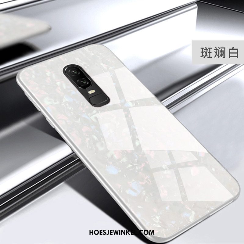 Oneplus 6 Hoesje Glas Mobiele Telefoon Anti-fall, Oneplus 6 Hoesje Blauw Hoes