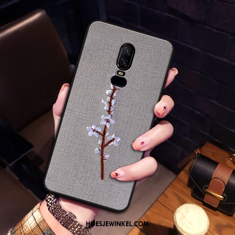 Oneplus 6 Hoesje Mobiele Telefoon Borduurwerk Hoes, Oneplus 6 Hoesje Bloemen All Inclusive