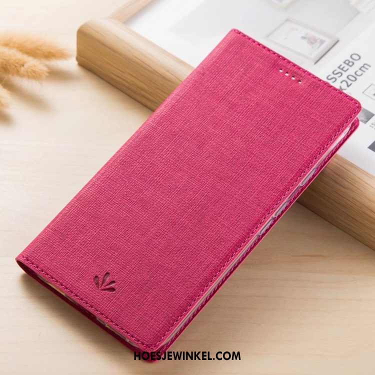 Oneplus 6 Hoesje Rood Hoes Mobiele Telefoon, Oneplus 6 Hoesje Schrobben Folio