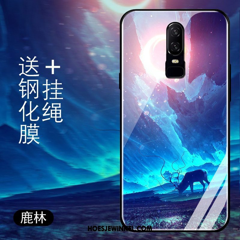 Oneplus 6 Hoesje Scheppend Bescherming Glas, Oneplus 6 Hoesje Siliconen All Inclusive