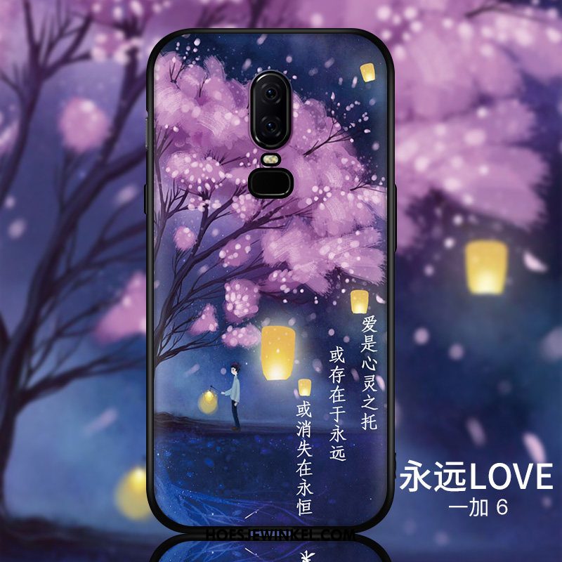 Oneplus 6 Hoesje Zacht Trendy Merk Persoonlijk, Oneplus 6 Hoesje Purper Scheppend