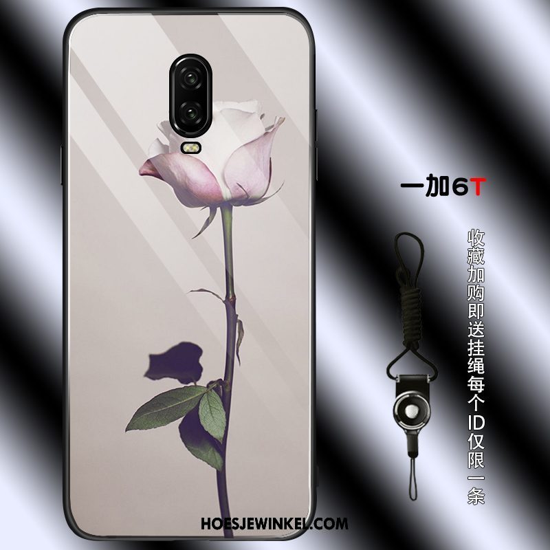 Oneplus 6t Hoesje Eenvoudige Lovers Vintage, Oneplus 6t Hoesje Zacht Grijs