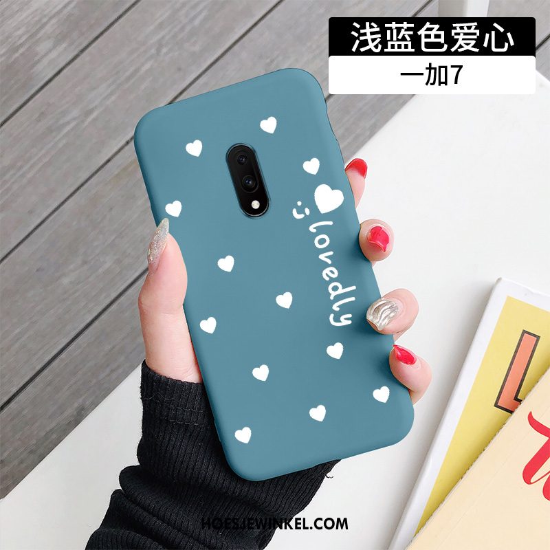 Oneplus 7 Hoesje Scheppend Liefde Trendy Merk, Oneplus 7 Hoesje Lichtblauw Dun